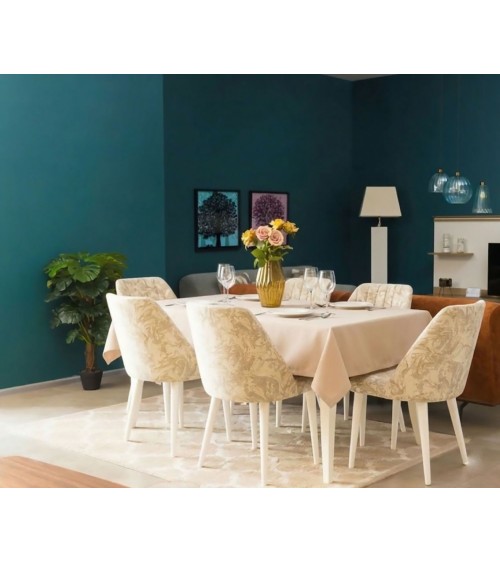 nappe grande taille, nappe déperlante 264cm, nappe mélange lin, linge de table provençal, waterproof.