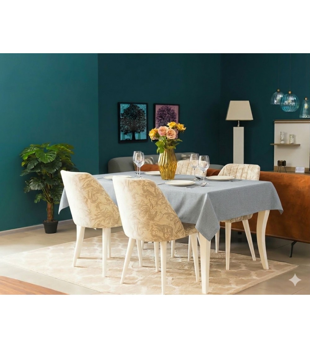 nappe grande taille, nappe déperlante 264cm, nappe mélange lin, linge de table provençal, waterproof.