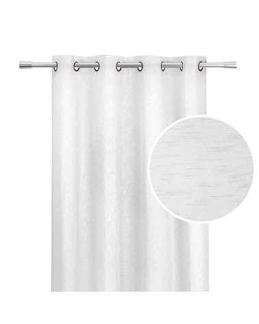 Détail textile voilage aspect lin filtrant - Tissage fluide et résistant 100% polyester