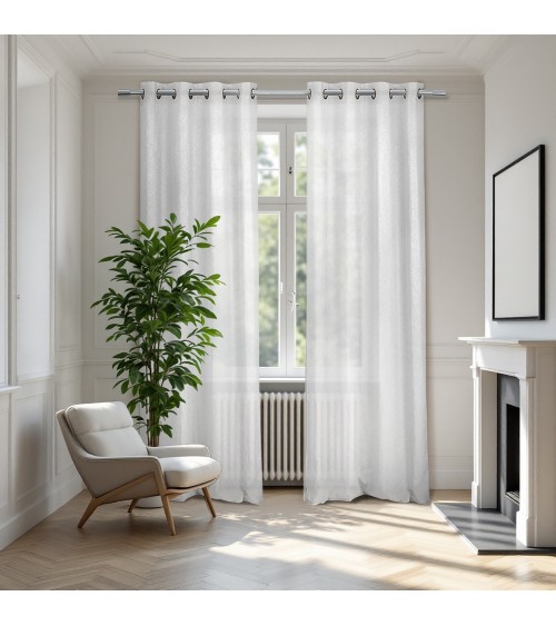 140x240, rideau voilage, voilage léger, brise-vue textile, aspect lin, effet naturel, Voilage tamisant, Finition oeillets