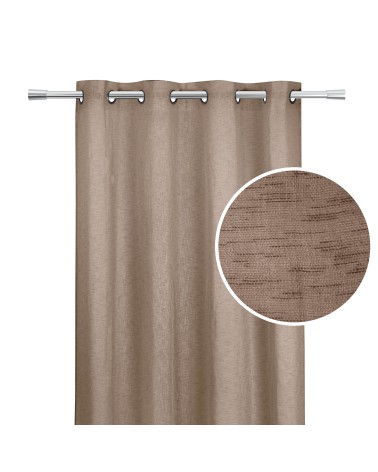 Détail textile voilage aspect lin filtrant - Tissage fluide et résistant 100% polyester