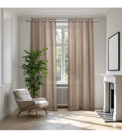 140x240, rideau voilage, voilage léger, brise-vue textile, aspect lin, effet naturel, Voilage tamisant, Finition oeillets