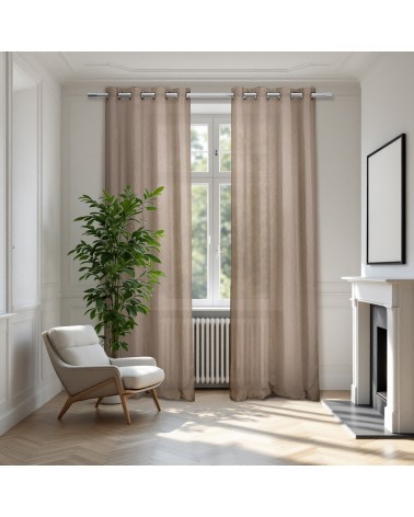 140x240, rideau voilage, voilage léger, brise-vue textile, aspect lin, effet naturel, Voilage tamisant, Finition oeillets