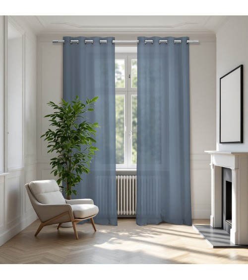 140x240, rideau voilage, voilage léger, brise-vue textile, aspect lin, effet naturel, Voilage tamisant, Finition oeillets