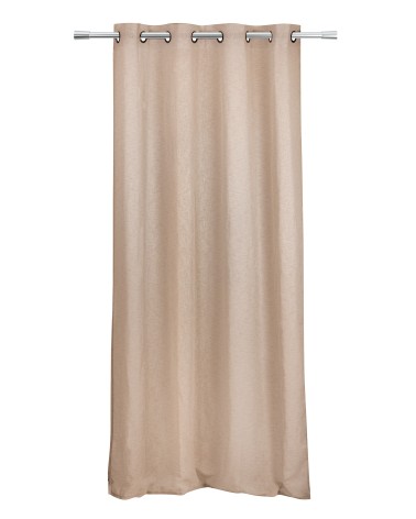 Rideau voilage 140x240 cm Naturel aspect lin filtrant 100% polyester à oeillets