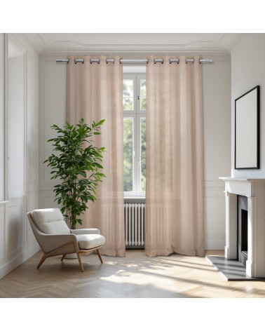 140x240, rideau voilage, voilage léger, brise-vue textile, aspect lin, effet naturel, Voilage tamisant, Finition oeillets