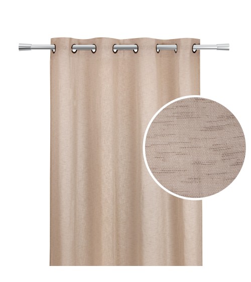 140x240, rideau voilage, voilage léger, brise-vue textile, aspect lin, effet naturel, Voilage tamisant, Finition oeillets
