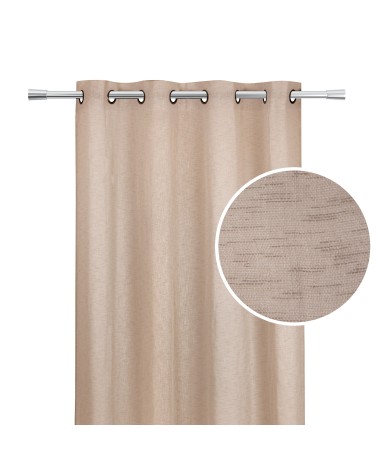 Détail textile voilage aspect lin filtrant - Tissage fluide et résistant 100% polyester