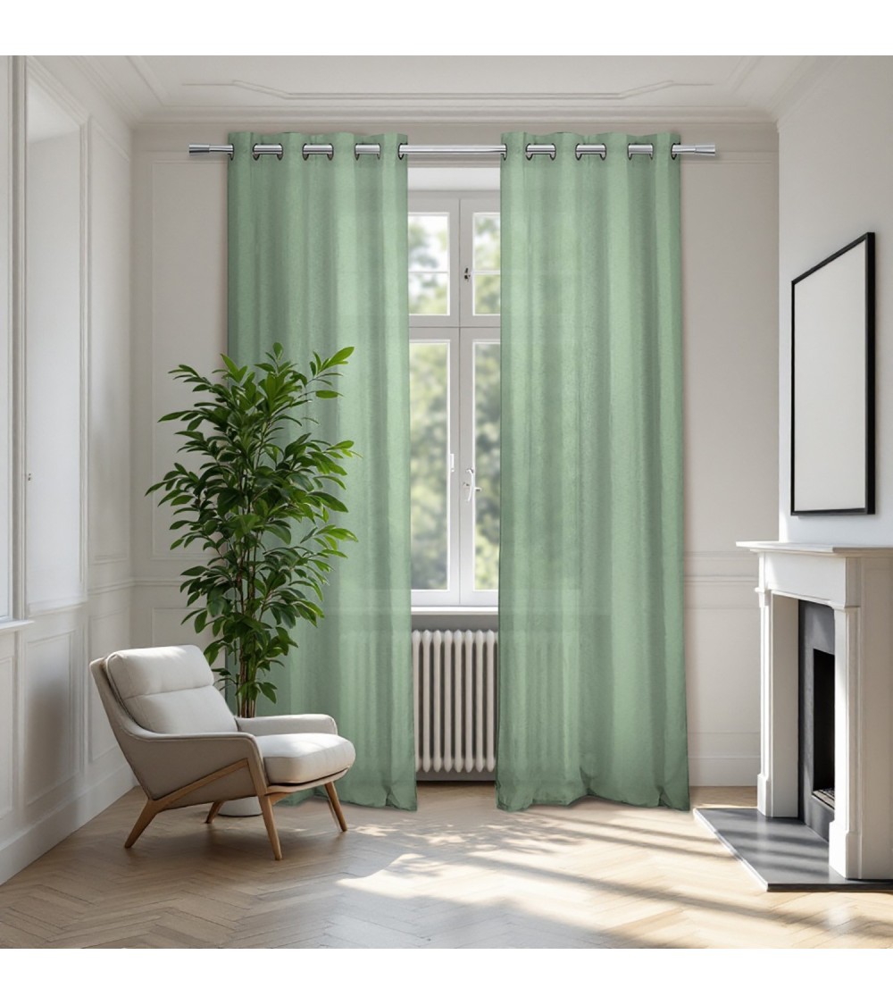 140x240, rideau voilage, voilage léger, brise-vue textile, aspect lin, effet naturel, Voilage tamisant, Finition oeillets