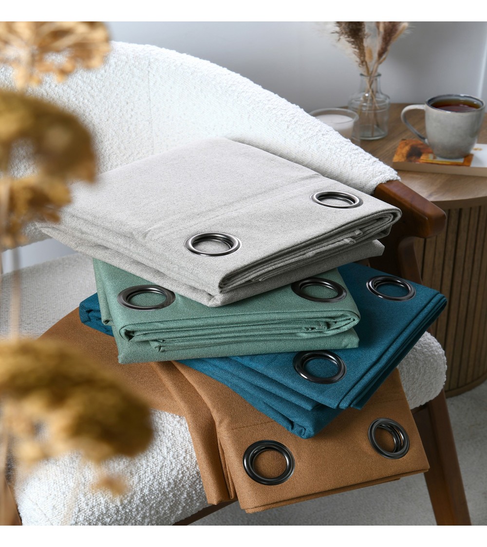 rideau occultant œillets, rideau 140x260 polyester, rideau obscurité totale, rideau thermique Seattle