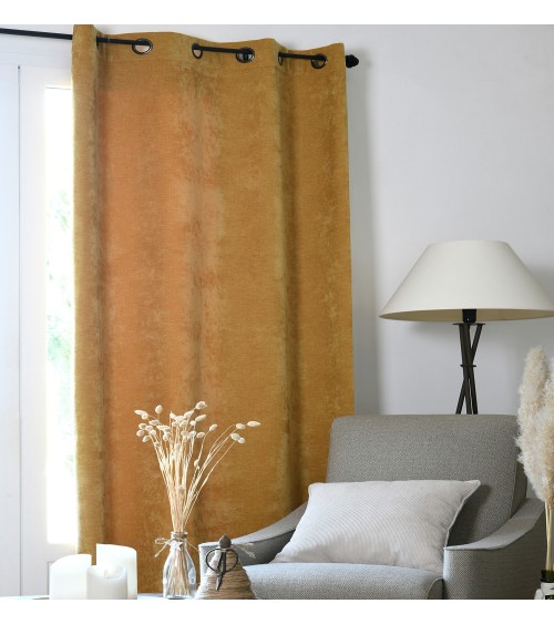 Rideau occultant, Rideau thermique, Rideau velours, Rideau 140x260, Rideau à œillets,