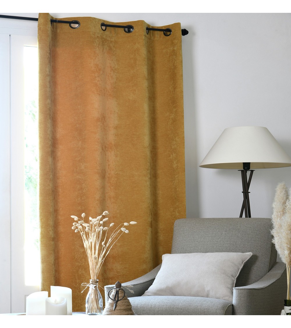 Rideau occultant, Rideau thermique, Rideau velours, Rideau 140x260, Rideau à œillets,