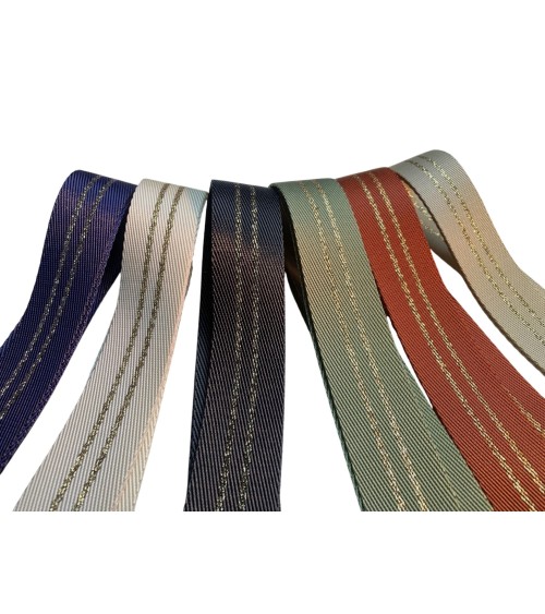 Sangle Bandoulière Lurex Or 30mm - Fabriqué en France