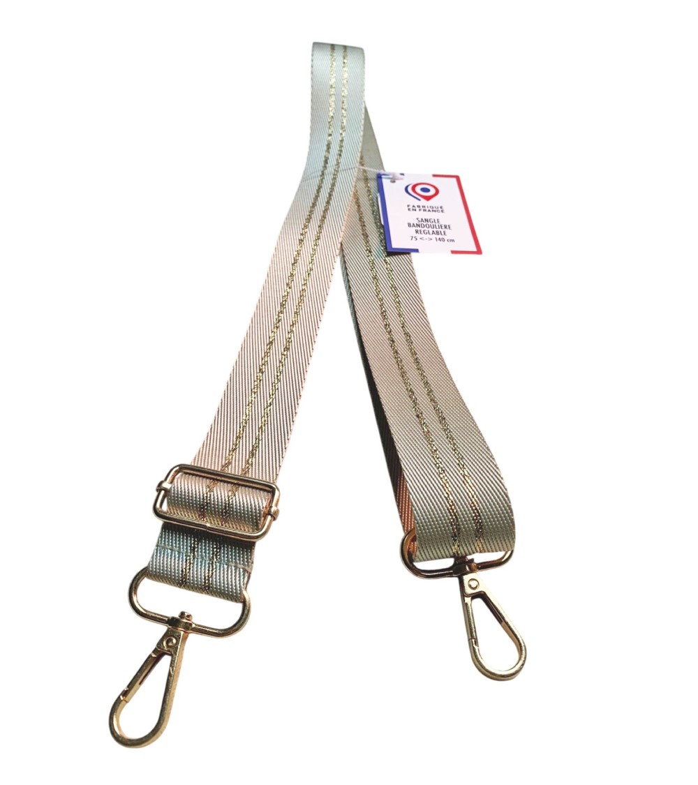 Sangle Bandoulière Lurex Or 30mm - Fabriqué en France