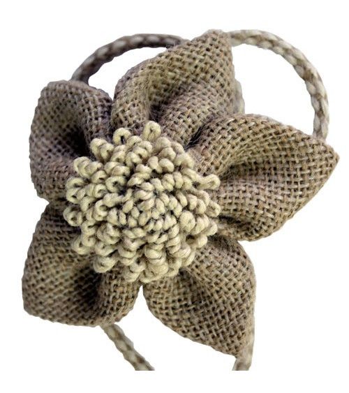 Embrasse Magnétique Corolle - Jute Naturelle Ø70 mm - Cordon Textile