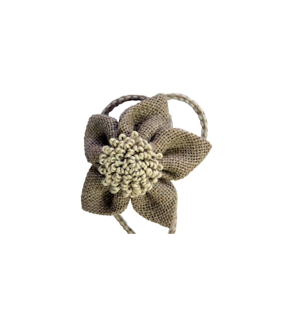 Embrasse Magnétique Corolle - Jute Naturelle Ø70 mm - Cordon Textile