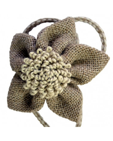 Embrasse Magnétique Corolle - Jute Naturelle Ø70 mm - Cordon Textile