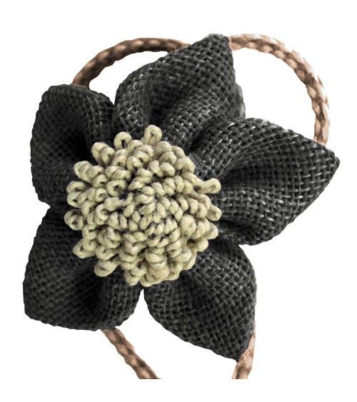Embrasse Magnétique Corolle - Jute Naturelle Ø70 mm - Cordon Textile
