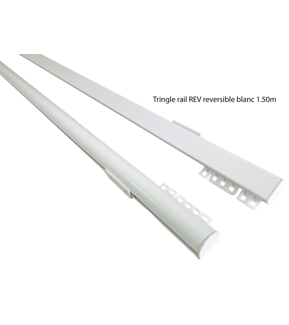 Tringle rail réversible pour rideau en aluminium