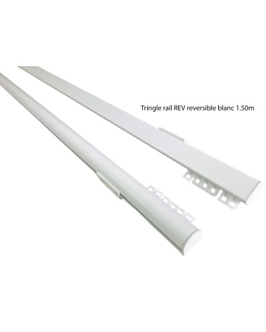 Tringle rail réversible pour rideau en aluminium