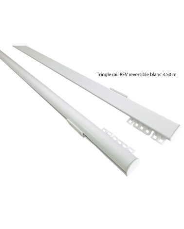 Tringle rail réversible pour rideau en aluminium