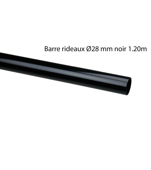 Tringle à Rideaux Décorative Ø28mm Acier Laqué Époxy – 1,20m