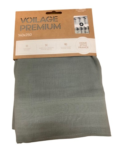 Voilage Effet Lin 140x250 cm - Ruflette 4 Modes d'Installation