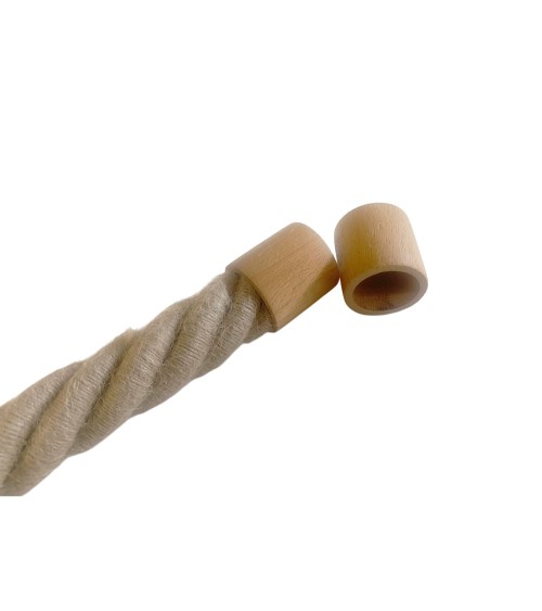 embout corde main courante, finition corde bois, embout corde chanvre, accessoire potelet